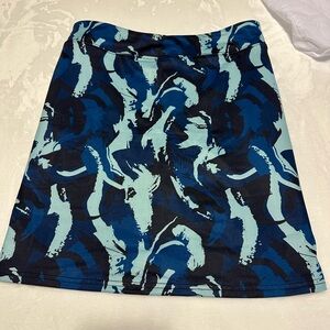 Stylish Blue Abstract Elouaer Women's Skort Large
